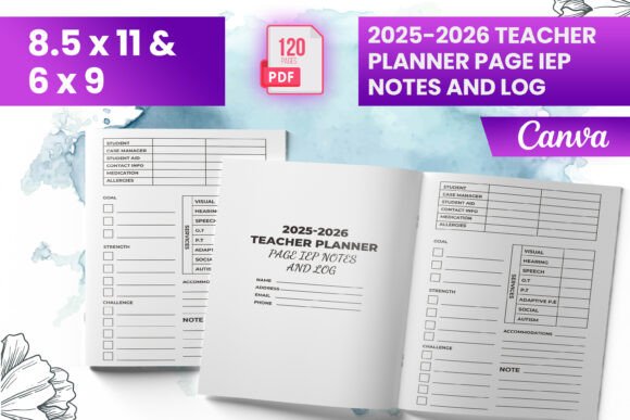 2025-2026 Teacher Planner Page IEP Notes