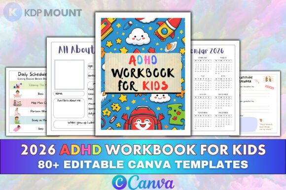 2026 ADHD Workbook for Kids Editable