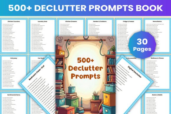 500 Declutter Prompts Book: A Guide to Simplifying Your Life