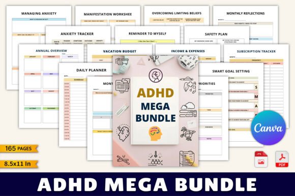 ADHD Mega Bundle Planner: A Holistic Approach to Productivity and Wellness