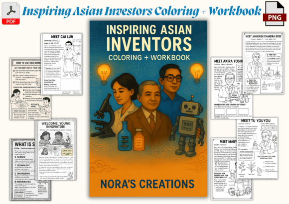 Discover the Genius of Asia’s Brightest Minds: Asian Inventors Coloring Workbook