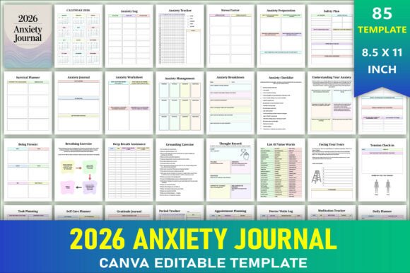 Editable 2026 Anxiety Journal: A Versatile Tool for Managing Anxiety and Enhancing Well-Being