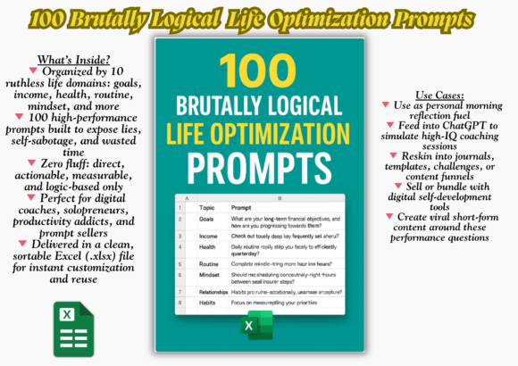 Mastering Efficiency: The Power of 100 Brutally Logical Life Optimization Prompts
